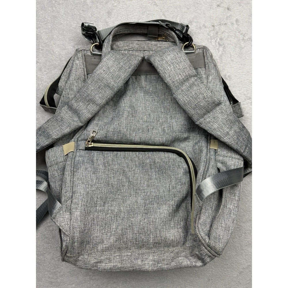 MOKALOO Gray Polyester Diaper Bag Backpack w/ Outer Pockets - Picture 4 of 4